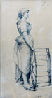Giovane contadina con la cesta